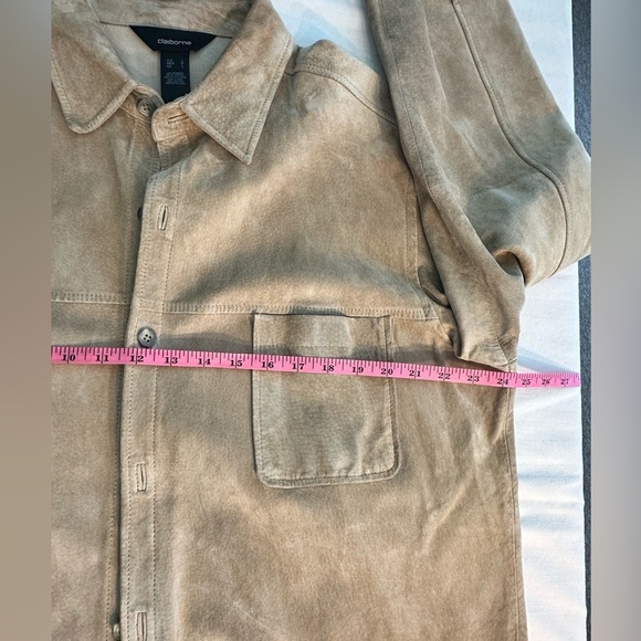 Claiborne Vintage Tan Suede Moleskin Jacket Size Large - Picture 10 of 10